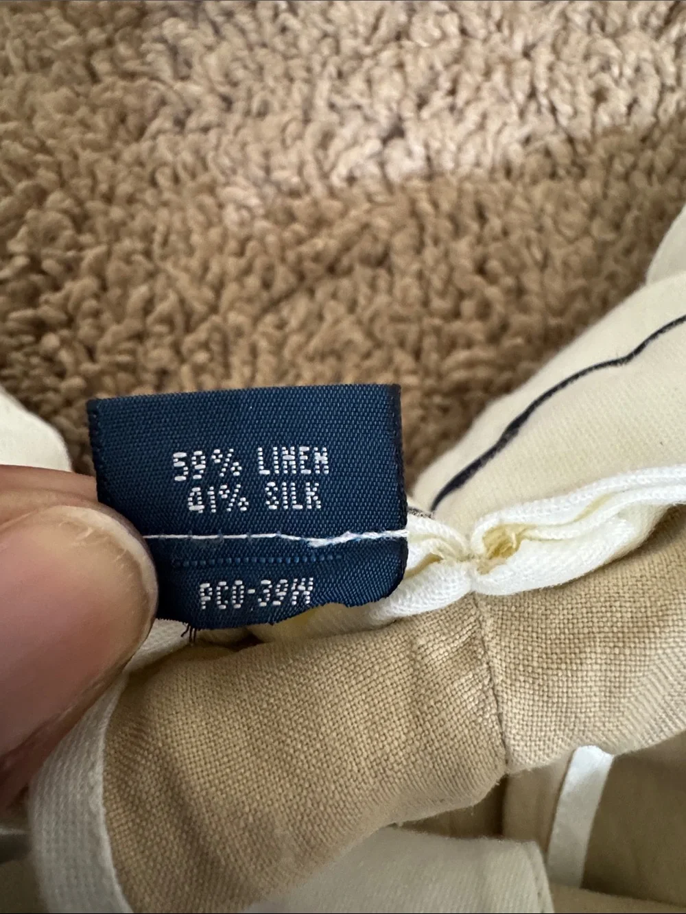 Vintage Polo Ralph Lauren Men's Linen Silk Blend Pants Beige size 40 x36 Preppy